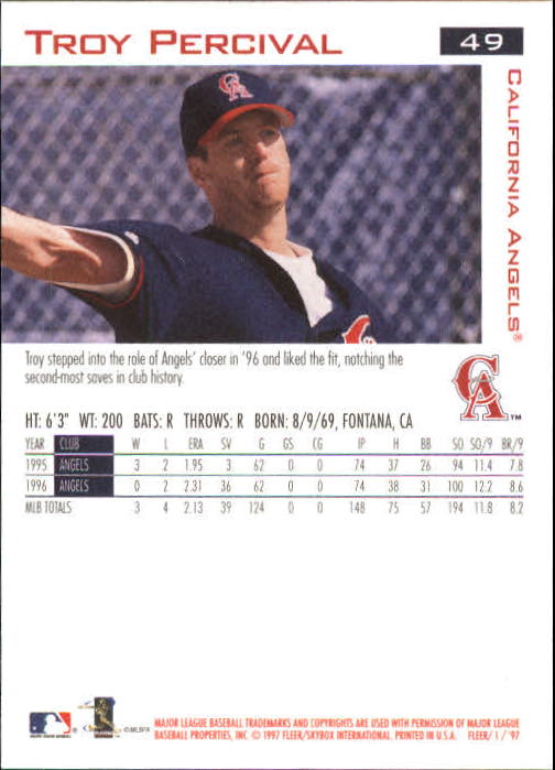 1997 Fleer Baseball "Main Set" Base Cards #1 to #200 - Picture 99 of 385