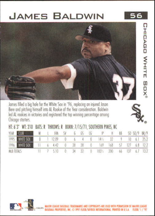 1997 Fleer Baseball "Main Set" Base Cards #1 to #200 - Picture 113 of 385