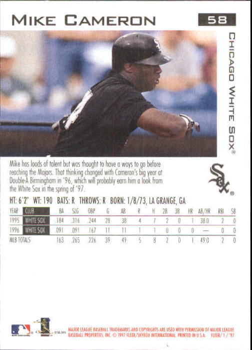 1997 Fleer Baseball "Main Set" Base Cards #1 to #200 - Picture 117 of 385