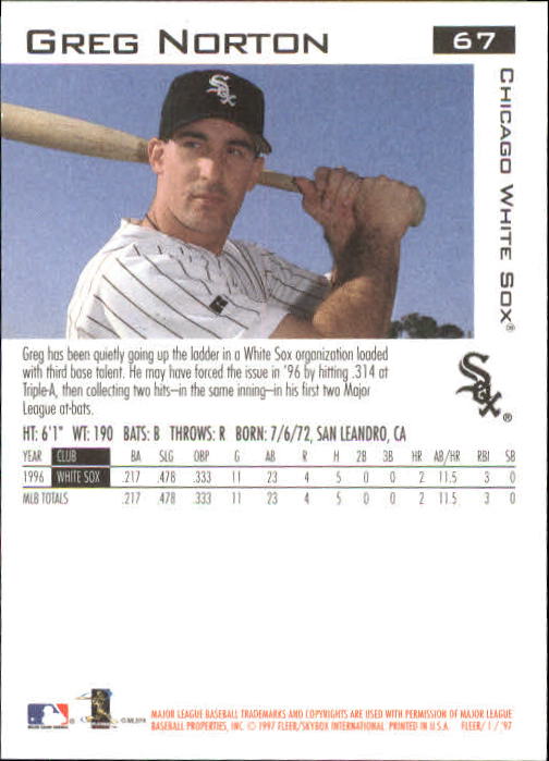 1997 Fleer Baseball "Main Set" Base Cards #1 to #200 - Picture 135 of 385
