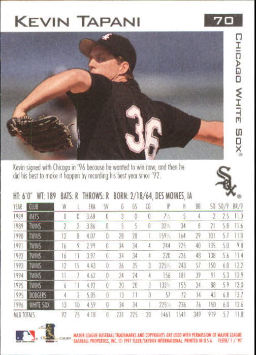 1997 Fleer Baseball "Main Set" Base Cards #1 to #200 - Picture 141 of 385
