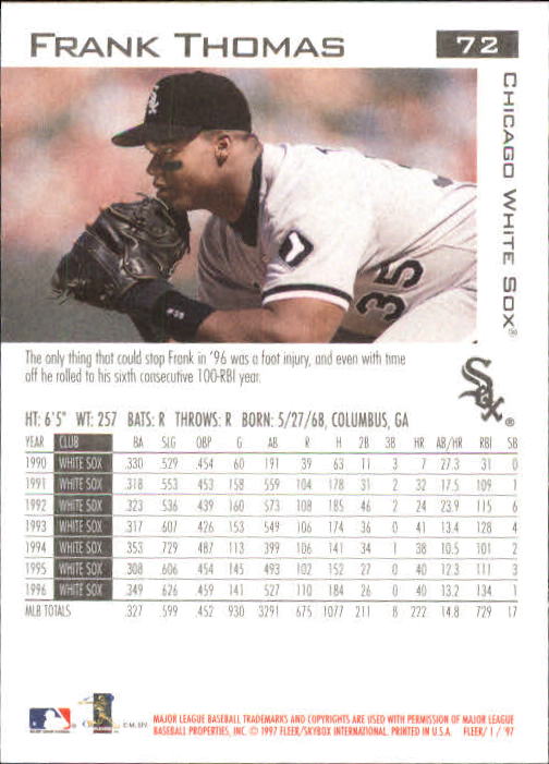 1997 Fleer Baseball "Main Set" Base Cards #1 to #200 - Picture 145 of 385