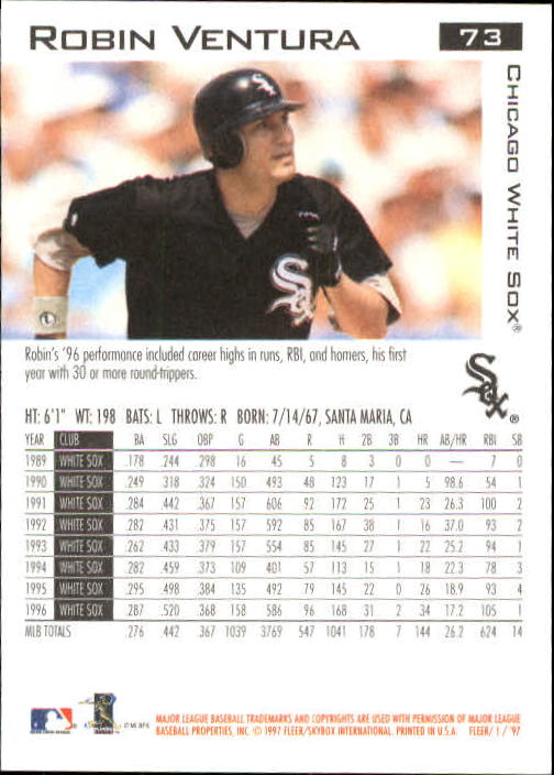 1997 Fleer Baseball "Main Set" Base Cards #1 to #200 - Picture 147 of 385