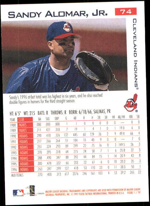 1997 Fleer Baseball "Main Set" Base Cards #1 to #200 - Picture 149 of 385