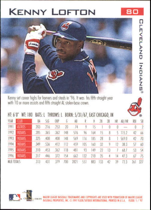 1997 Fleer Baseball "Main Set" Base Cards #1 to #200 - Picture 161 of 385