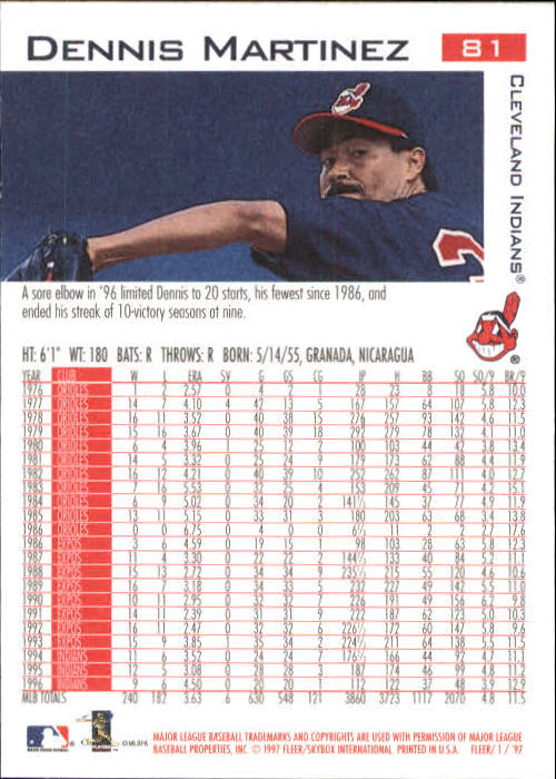 1997 Fleer Baseball "Main Set" Base Cards #1 to #200 - Picture 163 of 385