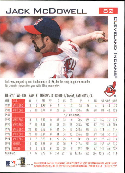 1997 Fleer Baseball "Main Set" Base Cards #1 to #200 - Picture 165 of 385