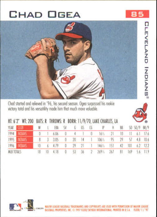 1997 Fleer Baseball "Main Set" Base Cards #1 to #200 - Picture 171 of 385