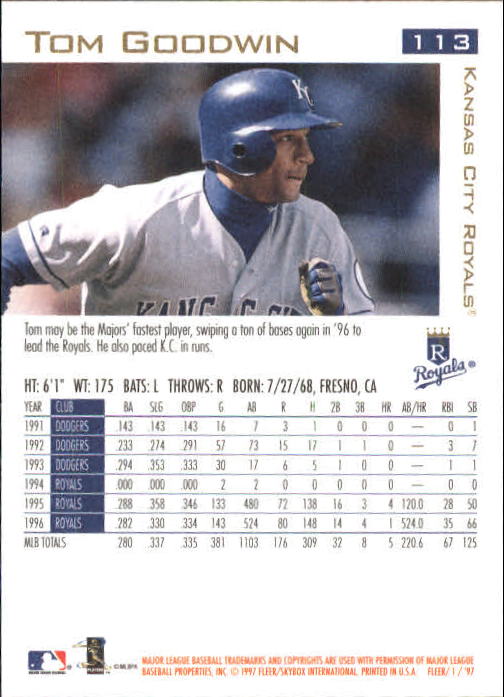 1997 Fleer Baseball "Main Set" Base Cards #1 to #200 - Picture 211 of 385