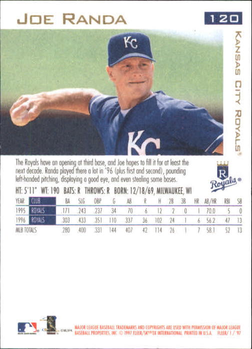 1997 Fleer Baseball "Main Set" Base Cards #1 to #200 - Picture 225 of 385