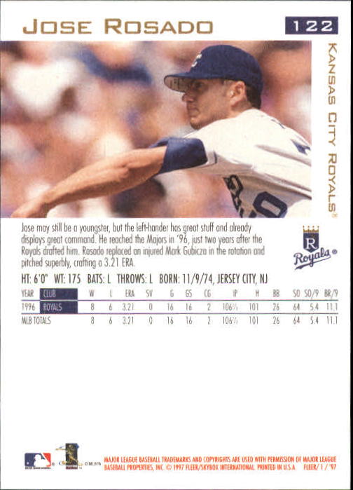 1997 Fleer Baseball "Main Set" Base Cards #1 to #200 - Picture 229 of 385
