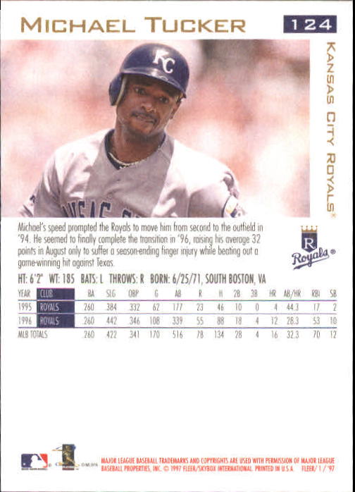 1997 Fleer Baseball "Main Set" Base Cards #1 to #200 - Picture 233 of 385