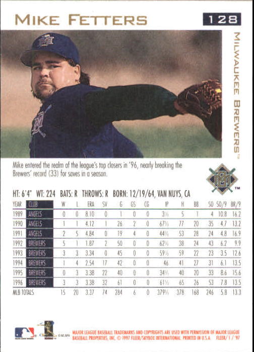 1997 Fleer Baseball "Main Set" Base Cards #1 to #200 - Picture 241 of 385