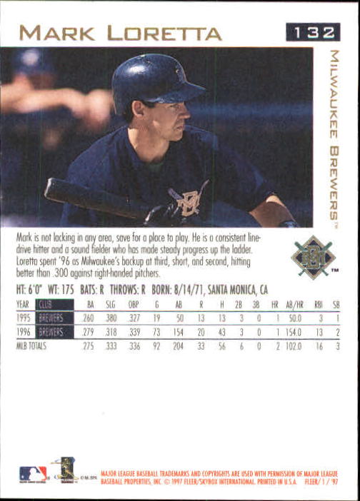 1997 Fleer Baseball "Main Set" Base Cards #1 to #200 - Picture 249 of 385