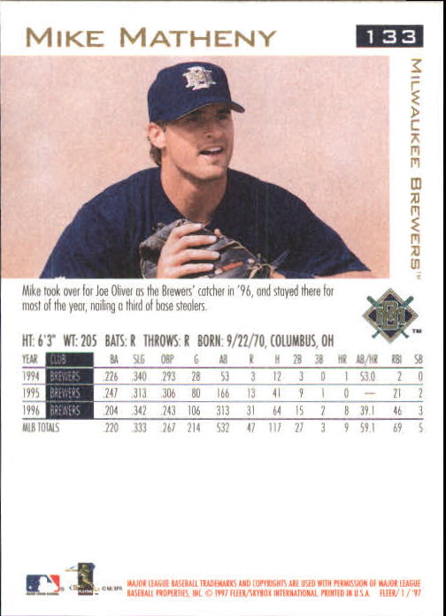 1997 Fleer Baseball "Main Set" Base Cards #1 to #200 - Picture 251 of 385