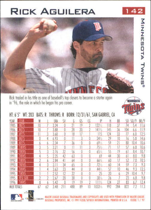 1997 Fleer Baseball "Main Set" Base Cards #1 to #200 - Picture 269 of 385