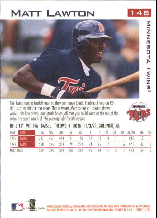 1997 Fleer Baseball "Main Set" Base Cards #1 to #200 - Picture 281 of 385