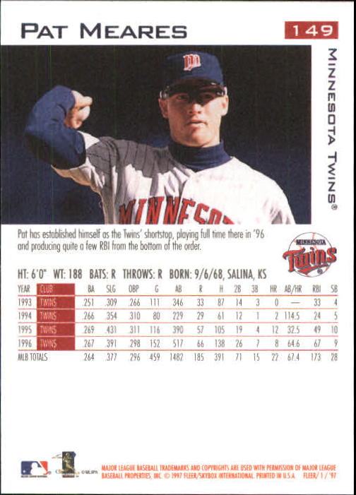1997 Fleer Baseball "Main Set" Base Cards #1 to #200 - Picture 283 of 385