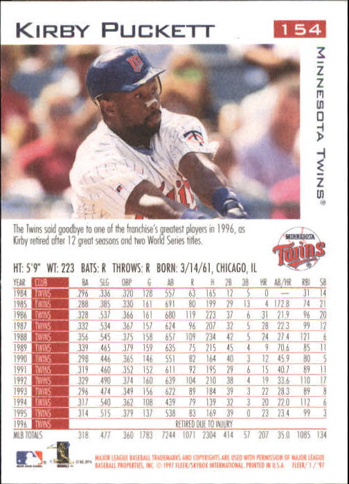 1997 Fleer Baseball "Main Set" Base Cards #1 to #200 - Picture 293 of 385