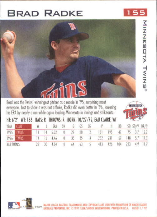 1997 Fleer Baseball "Main Set" Base Cards #1 to #200 - Picture 295 of 385