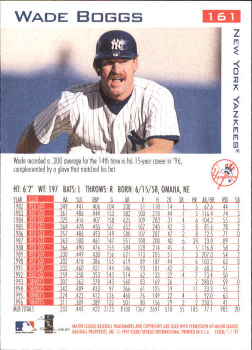 1997 Fleer Baseball "Main Set" Base Cards #1 to #200 - Picture 307 of 385