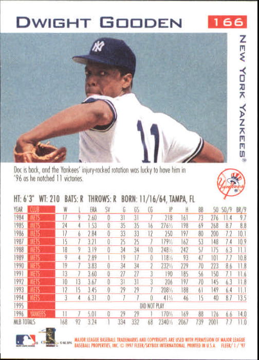 1997 Fleer Baseball "Main Set" Base Cards #1 to #200 - Picture 317 of 385