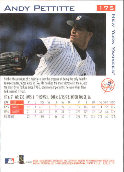 1997 Fleer Baseball "Main Set" Base Cards #1 to #200 - Picture 335 of 385