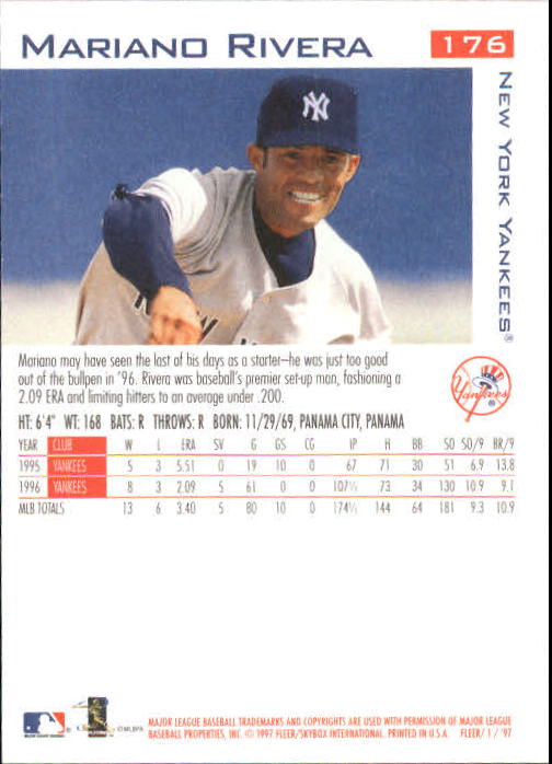1997 Fleer Baseball "Main Set" Base Cards #1 to #200 - Picture 337 of 385