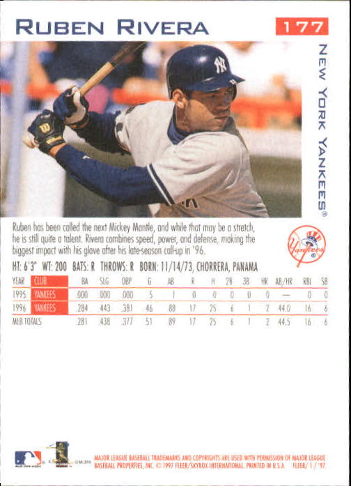 1997 Fleer Baseball "Main Set" Base Cards #1 to #200 - Picture 339 of 385