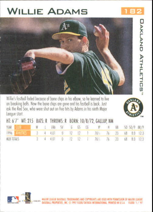 1997 Fleer Baseball "Main Set" Base Cards #1 to #200 - Picture 349 of 385
