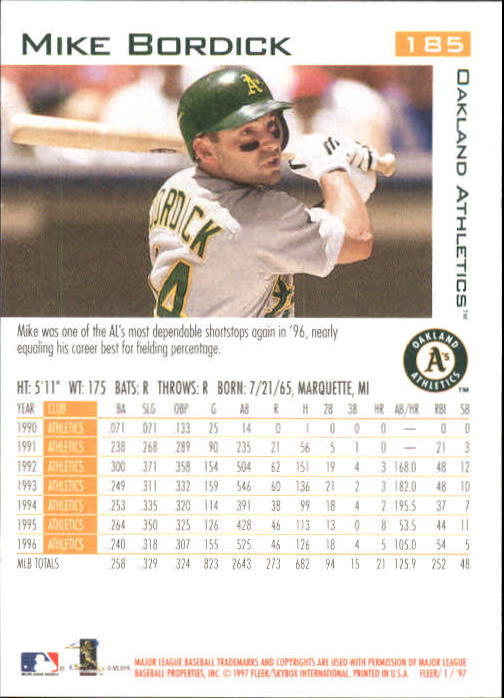 1997 Fleer Baseball "Main Set" Base Cards #1 to #200 - Picture 355 of 385