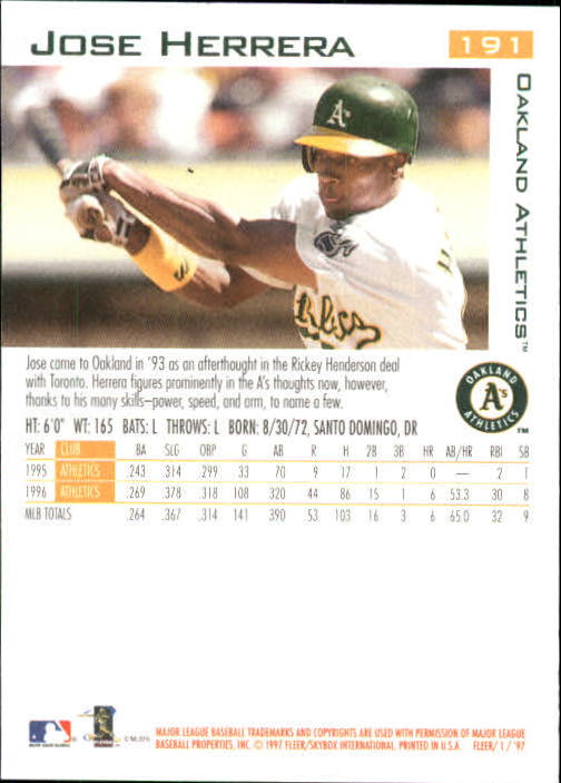 1997 Fleer Baseball "Main Set" Base Cards #1 to #200 - Picture 367 of 385