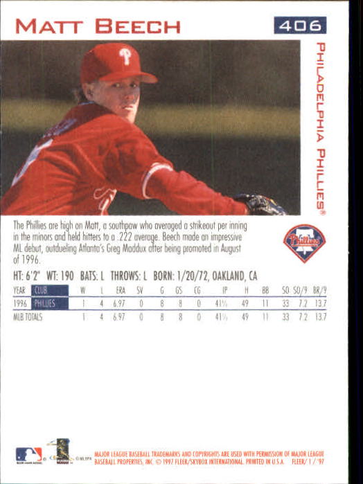 1997 Fleer Baseball "Main Set" Base Cards #401 to #600 - Picture 13 of 387