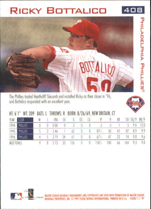 1997 Fleer Baseball "Main Set" Base Cards #401 to #600 - Picture 17 of 387