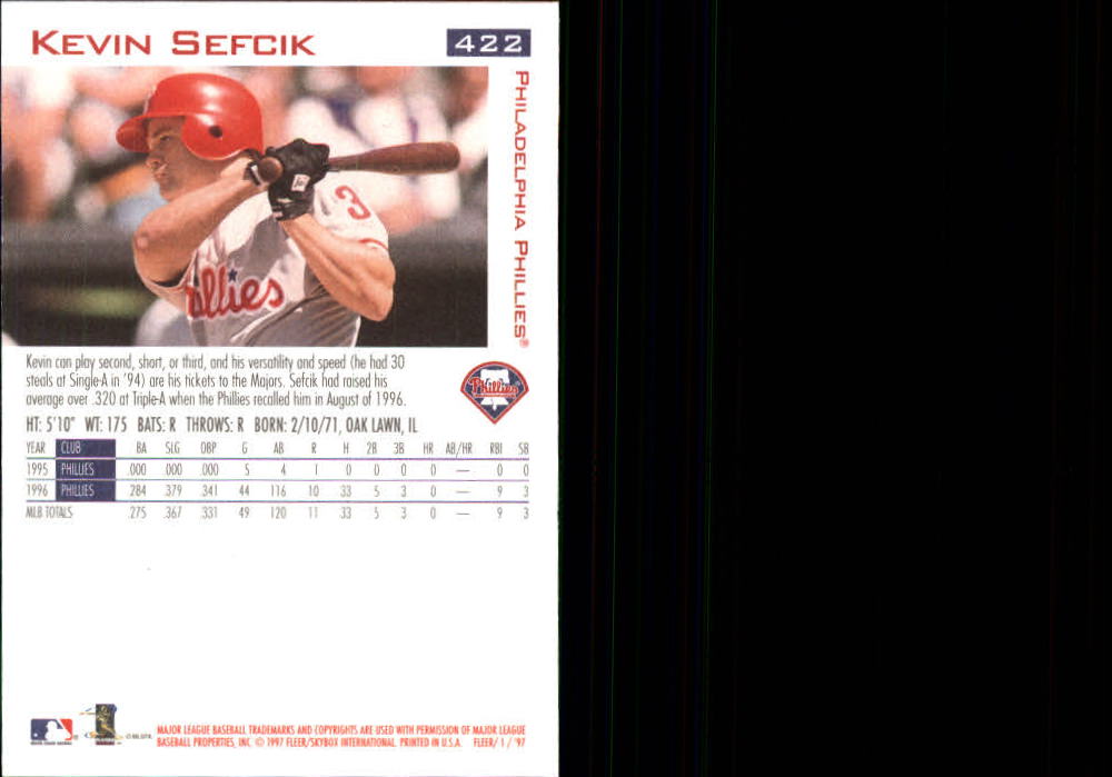 1997 Fleer Baseball "Main Set" Base Cards #401 to #600 - Picture 45 of 387