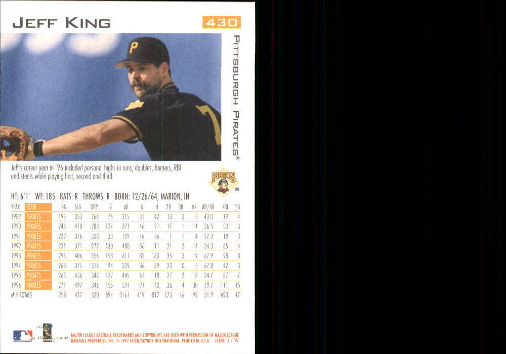 1997 Fleer Baseball "Main Set" Base Cards #401 to #600 - Picture 61 of 387