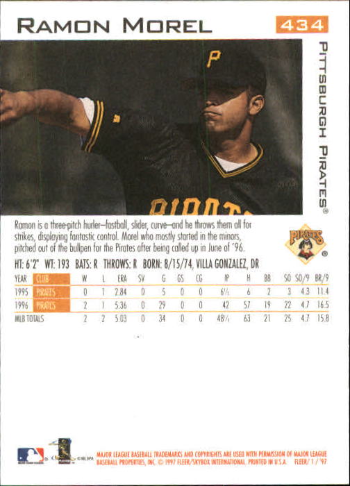 1997 Fleer Baseball "Main Set" Base Cards #401 to #600 - Picture 69 of 387