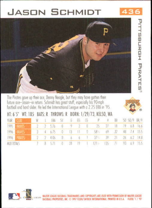 1997 Fleer Baseball "Main Set" Base Cards #401 to #600 - Picture 73 of 387