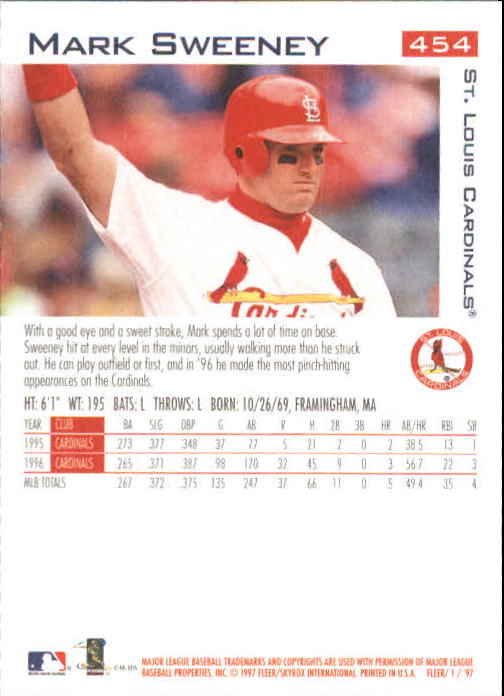 1997 Fleer Baseball "Main Set" Base Cards #401 to #600 - Picture 107 of 387