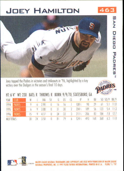 1997 Fleer Baseball "Main Set" Base Cards #401 to #600 - Picture 125 of 387