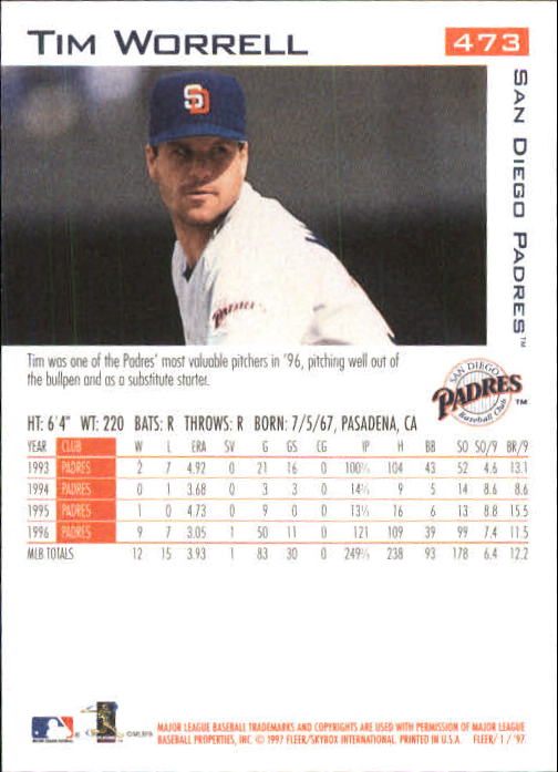 1997 Fleer Baseball "Main Set" Base Cards #401 to #600 - Picture 143 of 387