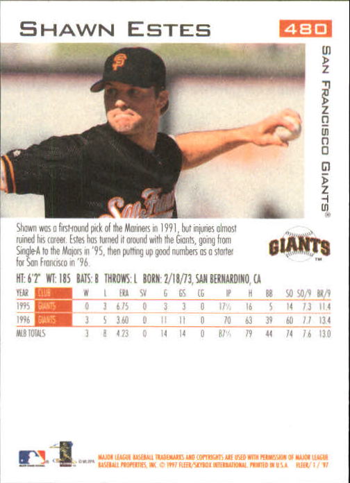 1997 Fleer Baseball "Main Set" Base Cards #401 to #600 - Picture 157 of 387