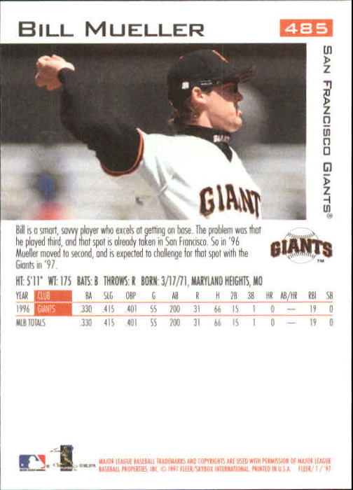 1997 Fleer Baseball "Main Set" Base Cards #401 to #600 - Picture 167 of 387