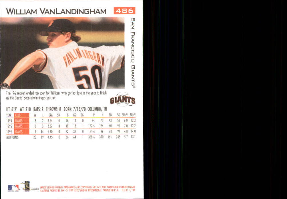 1997 Fleer Baseball "Main Set" Base Cards #401 to #600 - Picture 169 of 387