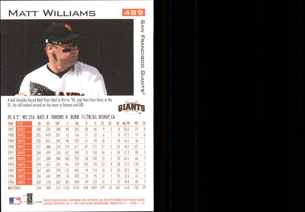 1997 Fleer Baseball "Main Set" Base Cards #401 to #600 - Picture 175 of 387