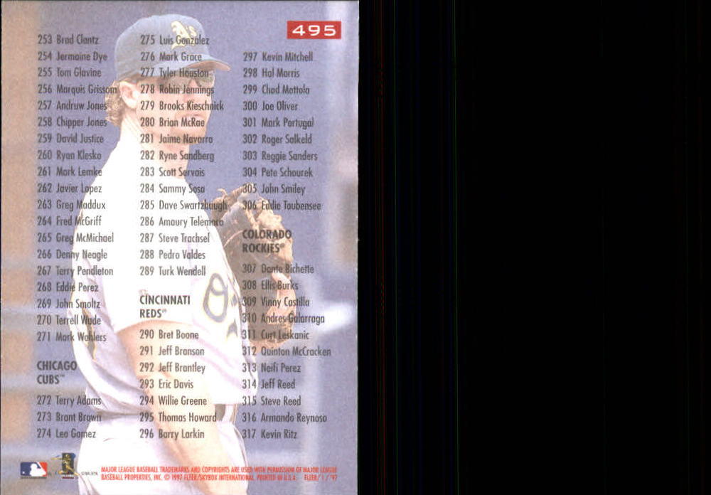 1997 Fleer Baseball "Main Set" Base Cards #401 to #600 - Picture 187 of 387