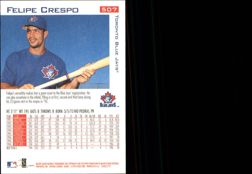 1997 Fleer Baseball "Main Set" Base Cards #401 to #600 - Picture 211 of 387