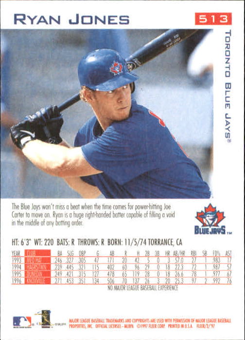 1997 Fleer Baseball "Main Set" Base Cards #401 to #600 - Picture 221 of 387