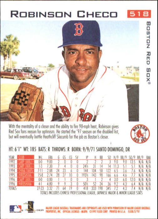 1997 Fleer Baseball "Main Set" Base Cards #401 to #600 - Picture 231 of 387