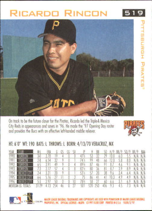 1997 Fleer Baseball "Main Set" Base Cards #401 to #600 - Picture 233 of 387